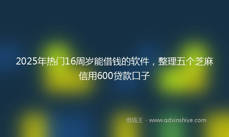 2025年热门16周岁能借钱的软件，整理五个芝麻信用600贷款口子