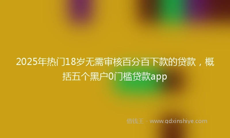 2025年热门18岁无需审核百分百下款的贷款,概括五个黑户0门槛贷款app