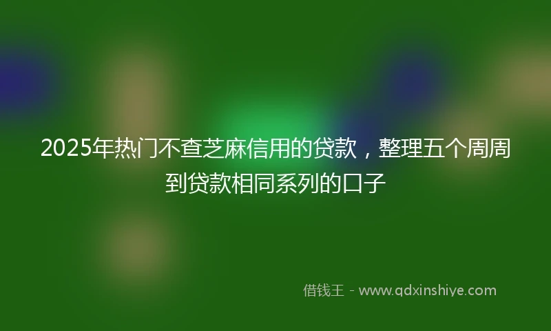 2025年热门不查芝麻信用的贷款，整理五个周周到贷款相同系列的口子