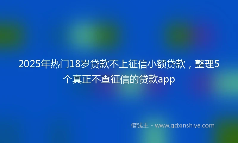 2025年热门18岁贷款不上征信小额贷款，整理5个真正不查征信的贷款app