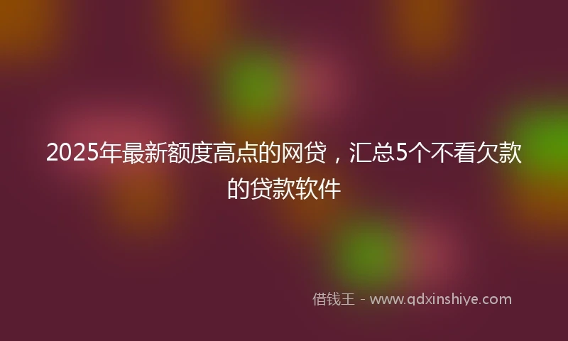 2025年最新额度高点的网贷，汇总5个不看欠款的贷款软件