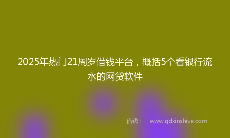 2025年热门21周岁借钱平台,概括5个看银行流水的网贷软件