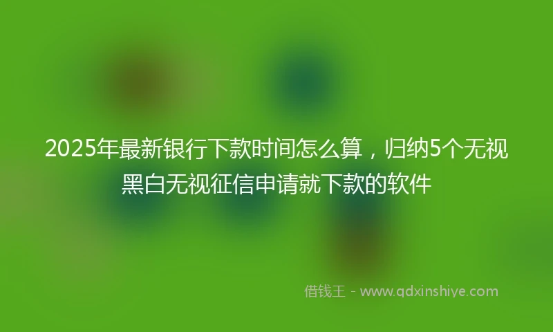 2025年最新银行下款时间怎么算，归纳5个无视黑白无视征信申请就下款的软件