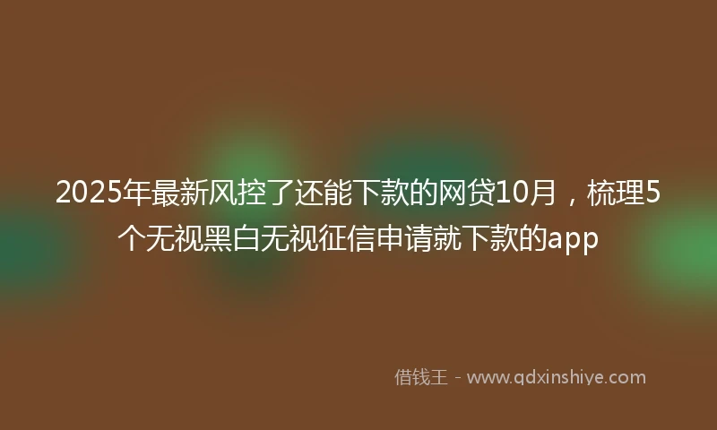 2025年最新风控了还能下款的网贷10月，梳理5个无视黑白无视征信申请就下款的app