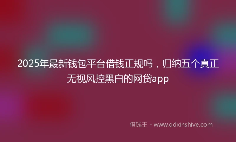 2025年最新钱包平台借钱正规吗，归纳五个真正无视风控黑白的网贷app