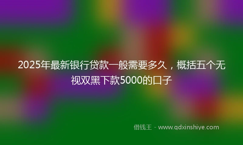 2025年最新银行贷款一般需要多久，概括五个无视双黑下款5000的口子