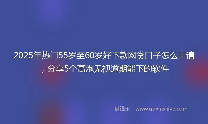 2025年热门55岁至60岁好下款网贷口子怎么申请，分享5个高炮无视逾期能下的软件