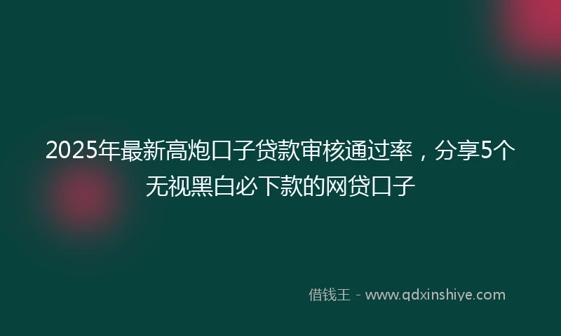 2025年最新高炮口子贷款审核通过率，分享5个无视黑白必下款的网贷口子