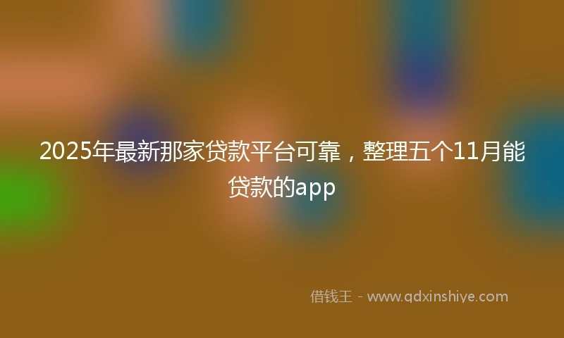 2025年最新那家贷款平台可靠，整理五个11月能贷款的app