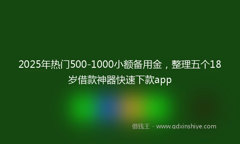 2025年热门500-1000小额备用金,整理五个18岁借款神器快速下款app