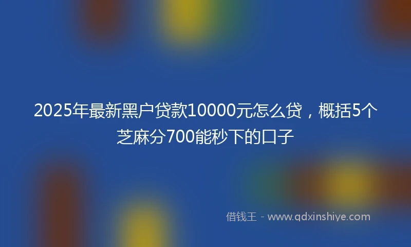 2025年最新黑户贷款10000元怎么贷,概括5个芝麻分700能秒下的口子