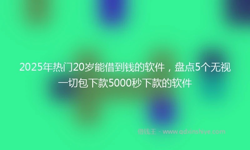 2025年热门20岁能借到钱的软件，盘点5个无视一切包下款5000秒下款的软件