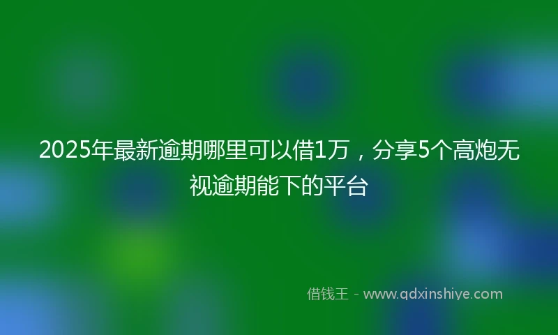 2025年最新逾期哪里可以借1万,分享5个高炮无视逾期能下的平台