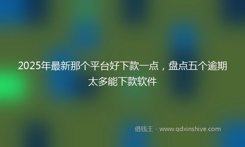 2025年最新那个平台好下款一点，盘点五个逾期太多能下款软件