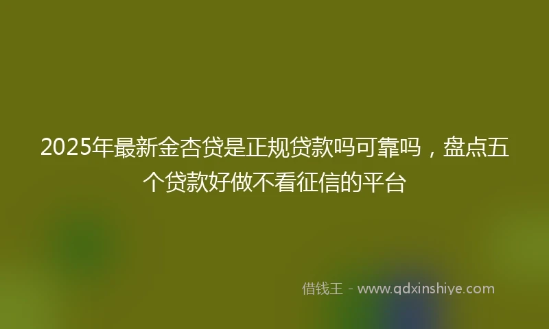 2025年最新金杏贷是正规贷款吗可靠吗，盘点五个贷款好做不看征信的平台