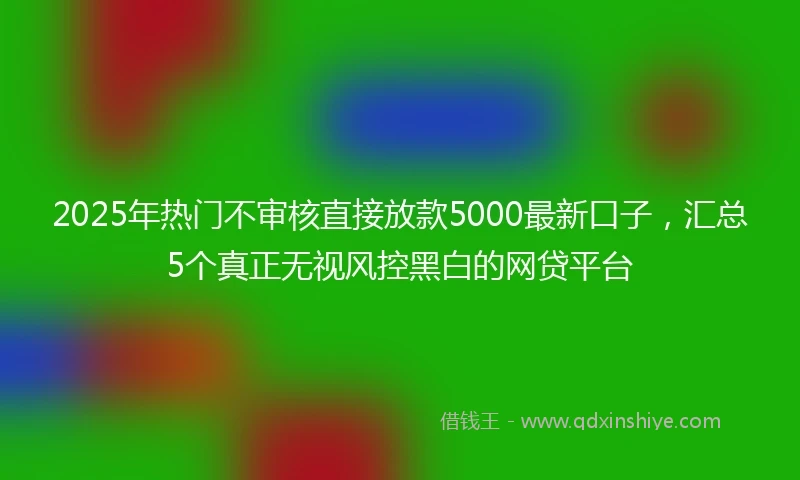 2025年热门不审核直接放款5000最新口子,汇总5个真正无视风控黑白的网贷平台