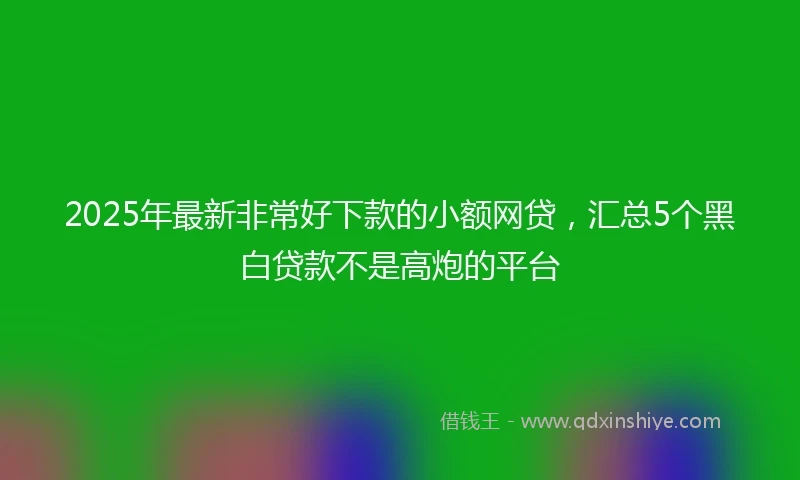 2025年最新非常好下款的小额网贷，汇总5个黑白贷款不是高炮的平台