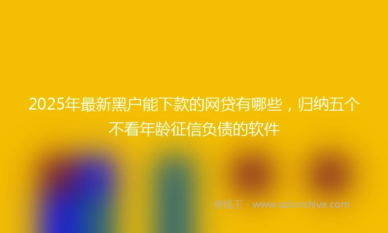 2025年最新黑户能下款的网贷有哪些，归纳五个不看年龄征信负债的软件
