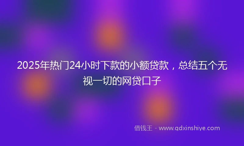 2025年热门24小时下款的小额贷款，总结五个无视一切的网贷口子