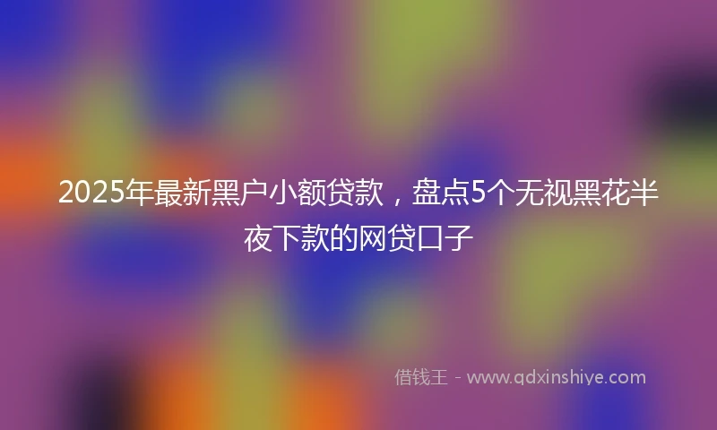 2025年最新黑户小额贷款，盘点5个无视黑花半夜下款的网贷口子