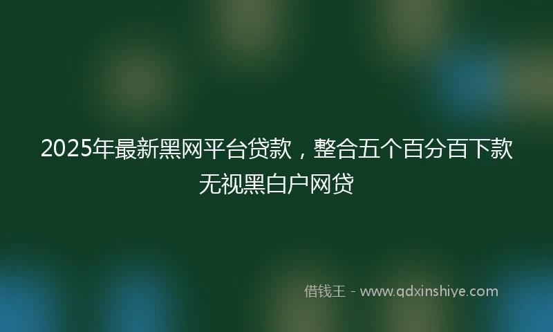 2025年最新黑网平台贷款，整合五个百分百下款无视黑白户网贷