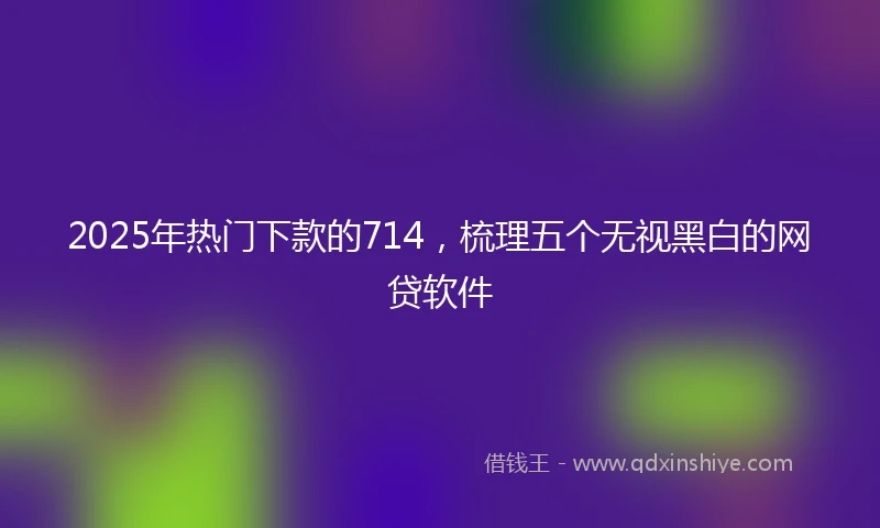 2025年热门下款的714,梳理五个无视黑白的网贷软件