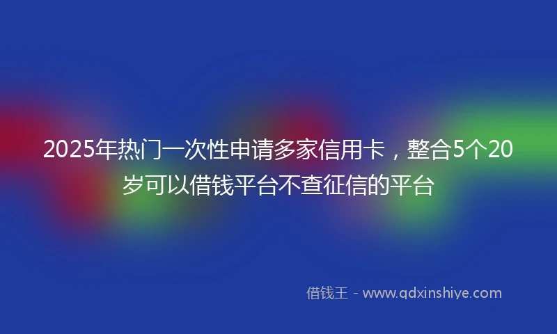 2025年热门一次性申请多家信用卡，整合5个20岁可以借钱平台不查征信的平台