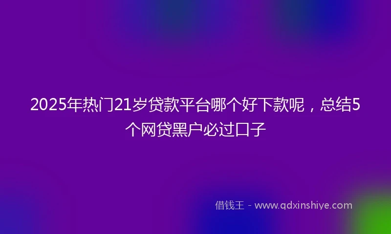 2025年热门21岁贷款平台哪个好下款呢，总结5个网贷黑户必过口子