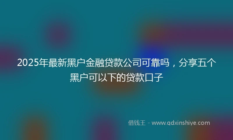 2025年最新黑户金融贷款公司可靠吗，分享五个黑户可以下的贷款口子