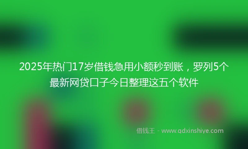 2025年热门17岁借钱急用小额秒到账，罗列5个最新网贷口子今日整理这五个软件
