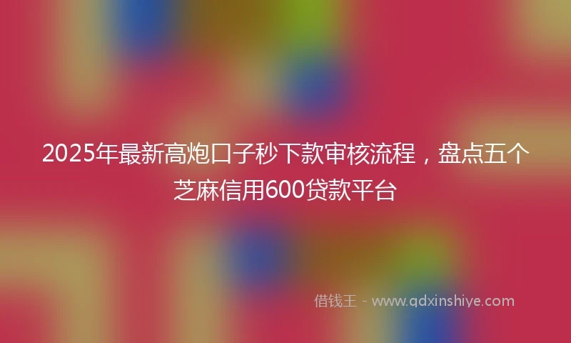 2025年最新高炮口子秒下款审核流程，盘点五个芝麻信用600贷款平台