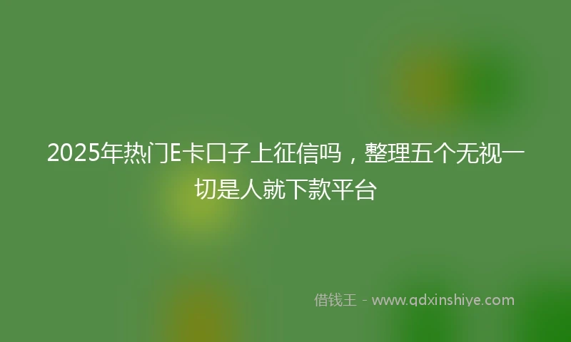 2025年热门E卡口子上征信吗，整理五个无视一切是人就下款平台