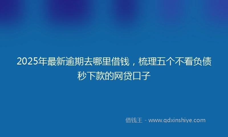 2025年最新逾期去哪里借钱，梳理五个不看负债秒下款的网贷口子