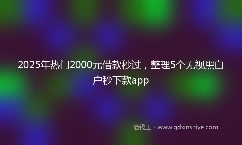 2025年热门2000元借款秒过，整理5个无视黑白户秒下款app