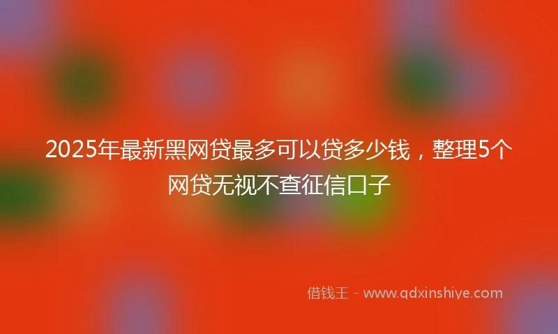 2025年最新黑网贷最多可以贷多少钱，整理5个网贷无视不查征信口子