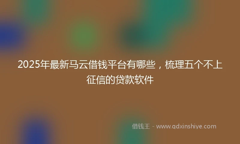 2025年最新马云借钱平台有哪些，梳理五个不上征信的贷款软件