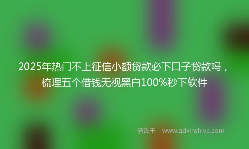 2025年热门不上征信小额贷款必下口子贷款吗，梳理五个借钱无视黑白100%秒下软件