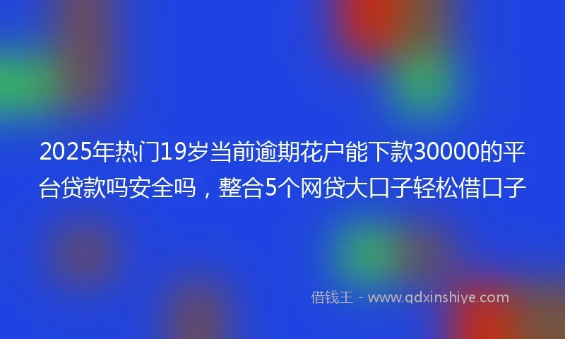 2025年热门19岁当前逾期花户能下款30000的平台贷款吗安全吗,整合5个网贷大口子轻松借口子