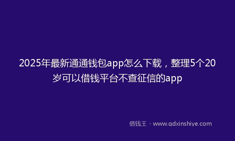 2025年最新通通钱包app怎么下载，整理5个20岁可以借钱平台不查征信的app
