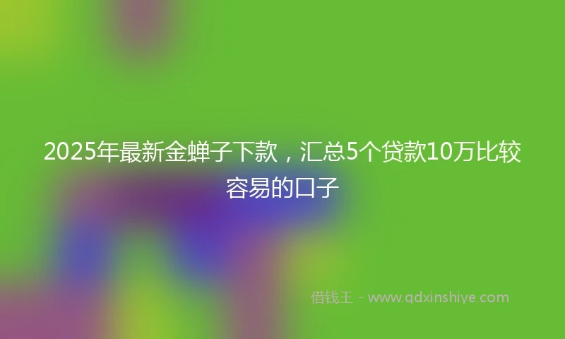 2025年最新金蝉子下款,汇总5个贷款10万比较容易的口子