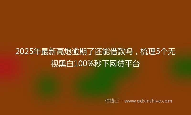 2025年最新高炮逾期了还能借款吗，梳理5个无视黑白100%秒下网贷平台