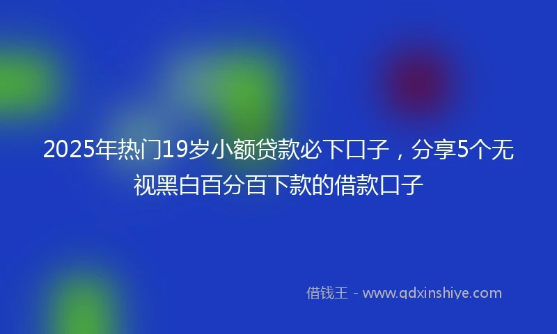 2025年热门19岁小额贷款必下口子，分享5个无视黑白百分百下款的借款口子