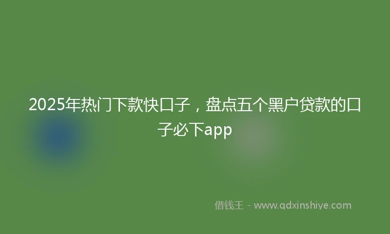 2025年热门下款快口子，盘点五个黑户贷款的口子必下app