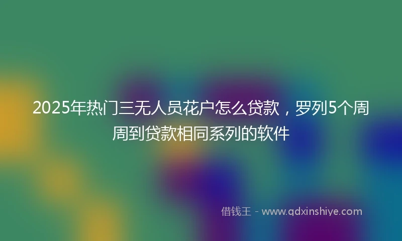 2025年热门三无人员花户怎么贷款，罗列5个周周到贷款相同系列的软件