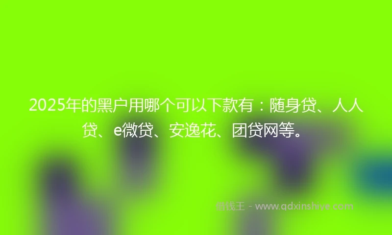 2025年的黑户用哪个可以下款有：随身贷、人人贷、e微贷、安逸花、团贷网等。