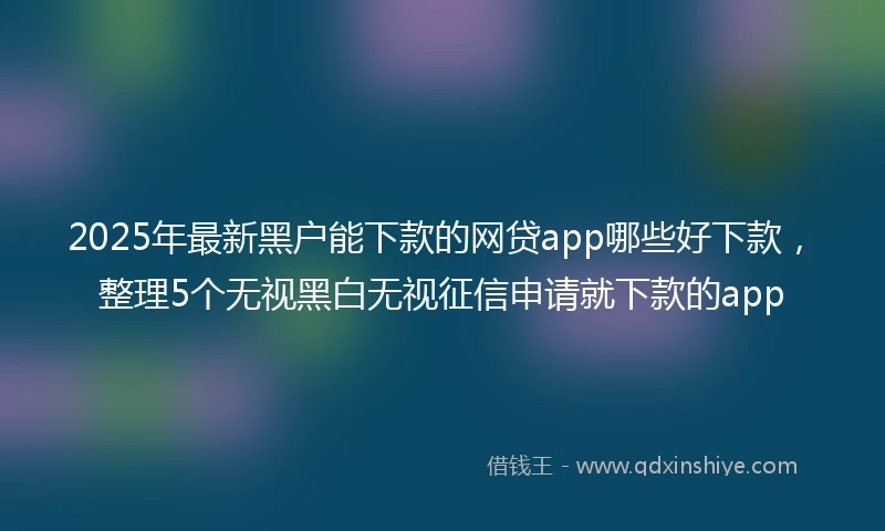 2025年最新黑户能下款的网贷app哪些好下款，整理5个无视黑白无视征信申请就下款的app