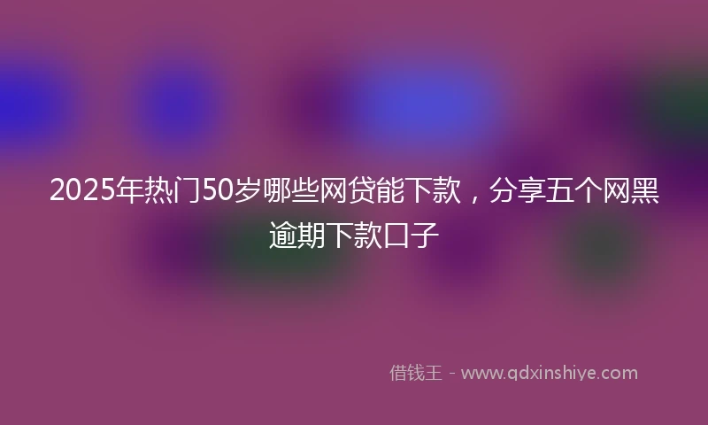 2025年热门50岁哪些网贷能下款，分享五个网黑逾期下款口子