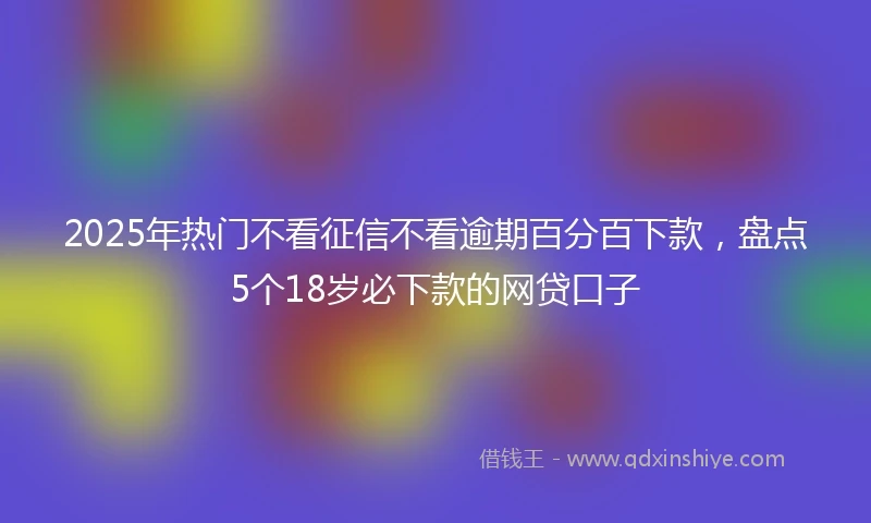 2025年热门不看征信不看逾期百分百下款，盘点5个18岁必下款的网贷口子