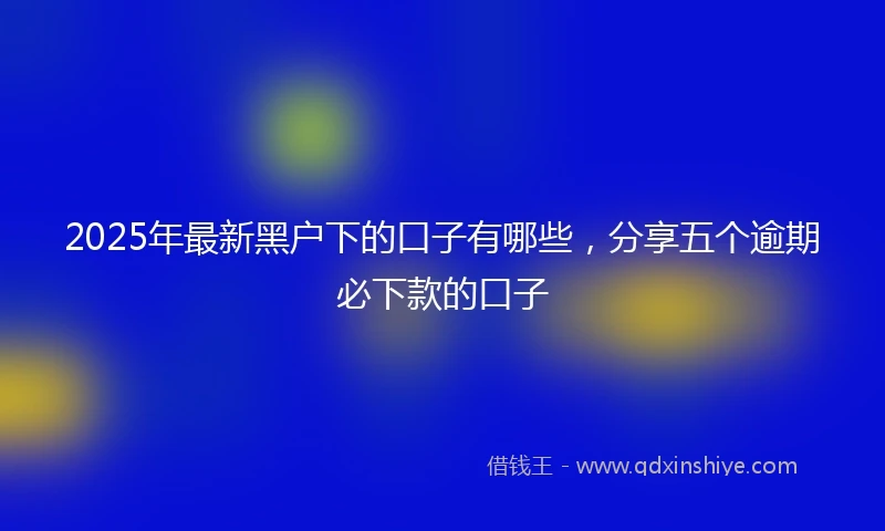 2025年最新黑户下的口子有哪些，分享五个逾期必下款的口子