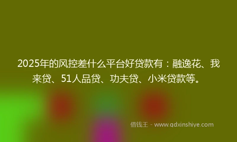 2025年的风控差什么平台好贷款有：融逸花、我来贷、51人品贷、功夫贷、小米贷款等。